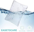 JJDANFILL Rayon Derived from Bamboo Pillow Standard Size Set of 2 - Machine Washable Bed Pillows for Sleeping for Back, Stomach and Side Sleeper - Firm Shredded Memory Foam Pillows 20 * 26in