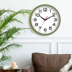 Wall Clock Silent Non-Ticking Modern Clock Battery Operated 8 Inch Small Classic Analog Decorative for Kitchen, Bathroom, Office, Bedroom, Home(Green)