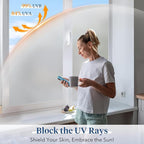 Haton Window Privacy Film Frosted Glass for Bathroom, Static Cling UV Sun Blocking Window Clings, Opaque Decorative Coverings Removable Sticker Heat Control Tint for Home Door, Pure 35.4" x 118.1"