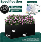 Black Planter Box Galvanized Steel Metal Planter Rectangular Indoor Large Outdoor Planters Steel Metallic Heavy Flower Pot 36In x 12In x 16In Commercial Residential for Patio, Deck, Backyard, Garden