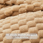 NEWCOSPLAY Super Soft Throw Blanket Brown Premium Silky Flannel Fleece 3D Clouds Stylish Jacquard Lightweight Bed Blanket All Season Use 350GSM (Brown, Throw(50"x60"))