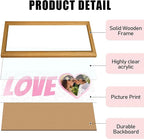 Gifts for Him/Her - Personalized Photo Frame with Love Design, Wall Mount or Tabletop Display, Romantic Gifts for Boyfriend Girlfriend Anniversary Birthday Valentine's