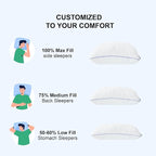 Shredded Memory Foam Pillows Queen Bed Pillows Set of 1, Summer Cooling Pillows for Hot Sleepers with Washable Pillowcase, and Winter Soft Dual Sided Pillow for Back and Stomach Sleepers