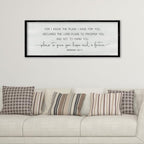 ZZJJHYWGQ Bible Verse Wall Art Jeremiah 29:11 Print Sign 32"×12" Christian Inspirational Quotes Decor For I Know The Plans I Have For You Large Religious for Living Room Office Wall Hanging (Black)