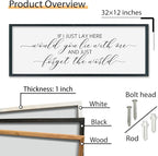 SRSZHIYUE If I Lay Here Would You Lie With Me Sign Bedroom Wall Decor Art 32"×12" Large Wood Framed Wall Hanging (Black)