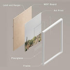 SIGNWIN Framed Tropical Palm Tree Saguaro Cactus Wall Art, Set of 4 Desert Landscape Wall Decor Prints, Nature Wilderness Wall Décor for Living Room, Bedroom - 11"x14"x 4 White