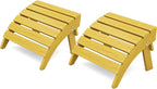 KINGYES Folding Adirondack Ottomans Set of 2 for Adirondack Chair, Yellow