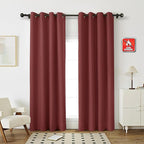 Fcosie Merlot Fireproof Insulation Curtains for Kindergartens, Elderly Homes, Hospitals, Laboratory, Clinic | 80% Light Blocking Polyester Drapes with Antique Bronze Grommets, 66" Wx84 L, 2 Panels