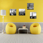 LevvArts Black and White City Wall Art Modern Brooklyn Bridge Picture Prints US Cityscape Canvas Artwork for Bedroom Home Decor