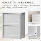 3-Drawer Dresser for Bedroom, Small Wooden Chest of Drawers with Metal Handles, Narrow Storage Cabinet with Anti-Tipping Design, Sturdy Dresser Organizer for Closet, Living Room, Entryway