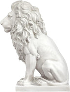 Design Toscano Lion of Florence Sentinel Indoor/Outdoor Animal Statue, 28 Inch Tall, Cast Stone Resin, Antique Stone Finish