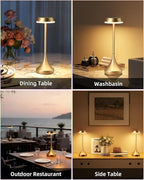 EZVALO Rechargeable Table Lamp, Cordless Portable 6000mAh Battery Operated Lamp,3 Color & RGB Color Changing Stepless Dimming Waterproof Table Light for Dinner/Patio/Restaurant/Bar/Bedroom(1 Pack)