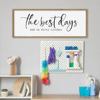 SRSZHIYUE The Best Days End In Dirtiest Clothes Sign Wall Decor Art 32"×12" for Laundry Room Large Wood Framed Wall Hanging (Wood)
