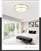16 inch Flush Mount Ceiling Light, 3-Light Close to Ceiling Light Fixtures with Brushed Nickel Finish for Livingroom Bedroom Kitchen Diningroom
