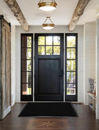 Yimobra Front Door Mat Outdoor Indoor Entrance, 100% Waterproof All-Season All Weather Doormat, Welcome Matt Outside Entry, Non Slip, Low Profile, Heavy Duty Patio Porch Floor Mats,47 x 32,Black