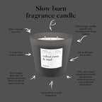 Hidden Label Large Scented Candle, Velvet Rose & Oud, 30oz 3 Wick Huge Candle, Serene Collection Slow Burn Natural Soy Candles for Home Scented