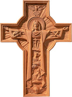 BGCOPPER Jesus Crucifix Wall Cross Handmade Wooden Cross for Wall Decor for Home Room Christmas Gift - 14 Inch