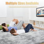 6x9 Fluffy Area Rug for Living Room,Shag Area Rugs for Bedroom,Soft Fuzzy Rug Non-Shedding Indoor Plush Carpet for Kids Bedroom Nursery Dorm Home Decor,Tie-Dyed Grey