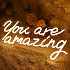 SYLHOME You Are Amazing Led Neon Light Sign Girls Bedroom Kids Room Wall Decor Sign Wedding Birthday Christmas Graduation Party Sign Student USB 15.75" X 8.94" Warm
