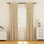 Curtain Rod 32-88 Inch, Heavy Duty 1 Inch Adjustable Curtain Rods for Windows, Black Long Window Treatment Rods, Modern Design, Easy Installation