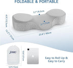 Cervical Pillow for Neck Pain Relief, 2024 Portable Memory Foam Pillow with Travel Bag, 3D Eye Masks and Earplugs, Washable Pillowcase, Side Sleeper Pillow for Adults Back Stomach Sleeper