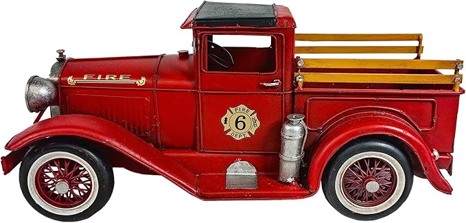 YCHTEWY-Iron Classic Red Truck Pick-up Model Collectible Vehicle Decoration, Metal Truck Christmas Decor ，Unique Blend of Vintage, Rustic, Farmhouse Truck Decor for Table Top Decor. (B)…