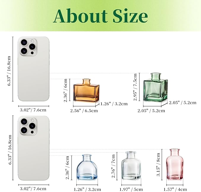 Small Glass Bud Vases for Centerpieces - Hewory 40pcs Colored Sturdy Cute Flower Vases Bulk, Mini Bottle Vase for Wedding Home Decor Birthday Party Events Mother's Day Bridal Shower Gifts Table Decor