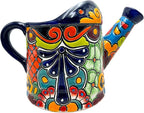 Talavera Watering Can Planter Large Flower Pot Large Mexican Pottery Folk Art Hand Painted Home Decor Garden Ceramic Handmade Multicolor 15" (Coablt Multi)