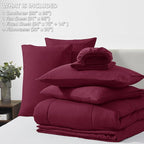 CozyLux Full Size Comforter Sets Burgundy, 7 Pieces Bed in a Bag, Red Comforter Full Size, All Season Bedding Sets with Stitch Quilted Comforter, Flat Sheet, Fitted Sheet, Pillowcases
