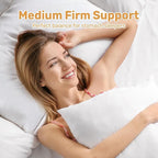 UNIKOME Natural Goose Feathers and Down Pillow - King Size Set of 2, Medium Firm Pillow with 100% Cotton Cover, Gussted & Quilting Design Hotel Collection Bed Pillows for Back, Stomach, Side Sleeping