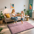 Shag Area Rug for Bedroom 3x5,Blush Fluffy Area Rugs for Living Room,Soft Fuzzy Rug Non-Shedding Indoor Plush Carpet for Kids Bedroom Nursery Dorm Home Decor