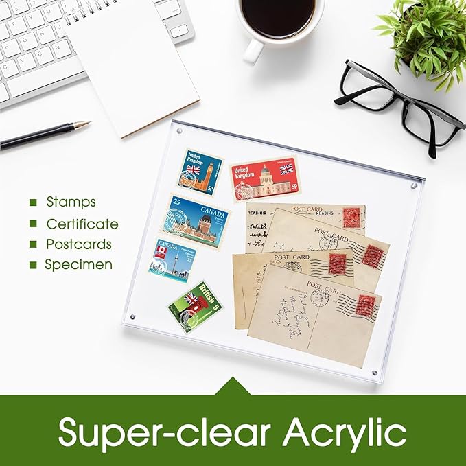 SYNTRIFIC 10 PACK Magnetic Picture Frame,8X10 Acrylic Frame Double Sided Picture Frame,20mm Thickness Magnetic Premium Acrylic Picture Frames Gifts Ideal