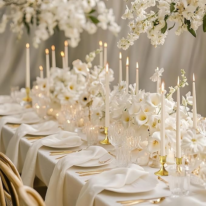 Vintage Gold Taper Candle Holders, Set of 2, Metal Taper Candlestick Holder for Dinner Room Table Centerpiece, Wedding Reception, Festive,Mantel Decoration, Home Decor (Titanium Gold)