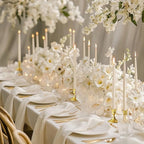 Vintage Gold Taper Candle Holders, Set of 2, Metal Taper Candlestick Holder for Dinner Room Table Centerpiece, Wedding Reception, Festive,Mantel Decoration, Home Decor (Titanium Gold)