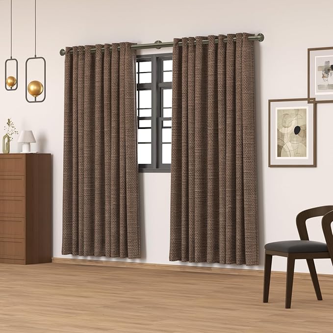 2PCS Industrial Curtain Rods for Windows 18 to 88 Inches Adjustable Length, 1 Inch Diameter, with Aluminium Finials (Antique Silver, 18” to 88”2PCS)