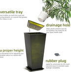 KOL 25'' & 28'' Tall Bright Glazed Planter with Insert, Set of 2, Galvanized Steel Planter Metal Pots with Drainage Hole for Indoor & Outdoor Use, Decorative Plant Pots for Front Porch, Patio - Green