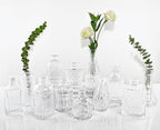 Glass Bud Vases Set of 12, Small Vases for Centerpieces, Vintage Mini Vases for Wedding Decor, Clear Glass Bud Vase in Bulk, Office and Home Table Flower Décor