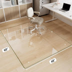 Glass Chair Mat 48" x 60" Heavy Duty Tempered Glass Mat, Office Glass Floor Mat with Polished Edge and Round Corner for Smooth Glide, Carpet Hardwood Floor Protector