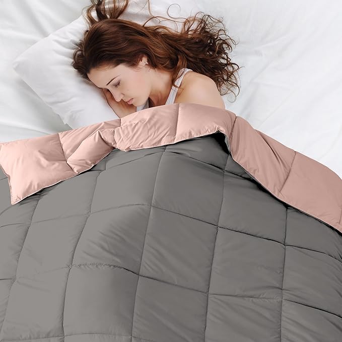 Modern Threads Down Alternative Reversible Comforter Charcoal Gray/Blush King