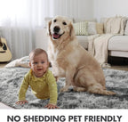 8x10 Ft Extra Large Shag Rugs for Living Room, Tie Dyed Ultra Soft Fluffy Furry Area Rugs for Bedroom Indoor Floor, Aesthetic Carpet for Kids Home Decor (Grey)