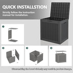 31 Gallon Deck Box, Resin Outdoor Storage Box, Waterproof and UV Resistant Deck Box, Lightweight Storage Box for Garden Tools, Pool Supplies