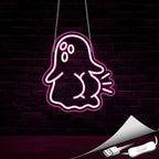 Ghost Neon Sign, Neon Signs for Wall Decor Neon Pink LED Signs Room Neon Light Up Signs Home Decor for Bedroom Club Party Bar Shop USB Operated