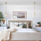 Botanist Crystal Dome Pendant Light Fixture,7" Crystal Modern Brass Pendant Lights Kitchen Island, Hanging Crystals Dome Pendant, Gold Kitchen Pendant Lighting Over Island,E12 Bulb Included