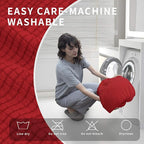 Easy-Going 4 Pieces Oversized Recliner Stretch Sofa Slipcover Sofa Cover Furniture Protector Couch Soft with Elastic Bottom Polyester Spandex Jacquard Fabric Small Checks Christmas Red,X-Large