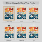 SIGNWIN Adhesive Canvas Poster Mid-Century Modern Colorful Geometric Polygons Abstract Geometric Digital Art Modern Art Decorative Zen Relax/Calm Multicolor Minimalism for Bedroom - 12"x16"x4