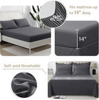 JOLLYVOGUE Twin Comforter Set, Ultra-Soft Bed in a Bag Twin Size 5 Pieces, Oeko-TEX Certified Bedding Set with Down Alternative Comforter, Sheets, Pillowcases & Shams, Dark Grey