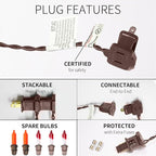 300LIGHTS(2*150L) ORANGE Extra-Bright With End Connectors Halloween Decorative Lights 19.44m UL Certified Mini String Light Set Waterproof for Halloween Home Garden Christmas Tree Party Patio