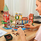 Venice Main Street Building Set for Adults, 2155 PCS City Riverside House Building Block Kit with Light Flower Shop Pizzeria, Home Decor Architecture Brick Model Women Men Teen Girl 12+