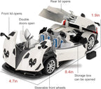 1/24 Car Model Compatible for Collectible Pagani Zonta HP Diecast Toy Car,Zinc Alloy Pull Back Cabriolet Vehicles Toy with Sound and Light for Adult Boys Girls (White)