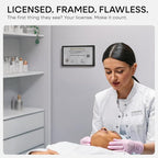 Homeforia 5x10 Business License Frame Black, High End Metal 5 x 10 Document Certificate Frame with Mat 4x9, 5 by 10 Professional License Frames for Wall or Tabletop, Tempered Glass, Wall Kit, Set of 1